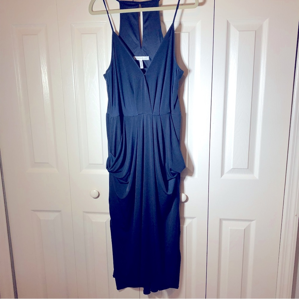BCBGENERATION Navy Blue Drape Slip Dress
